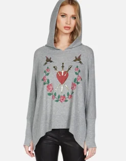 Sale Garden Of Love Oversized Pullover W/ Hood | Wilma By Women Hoodies
