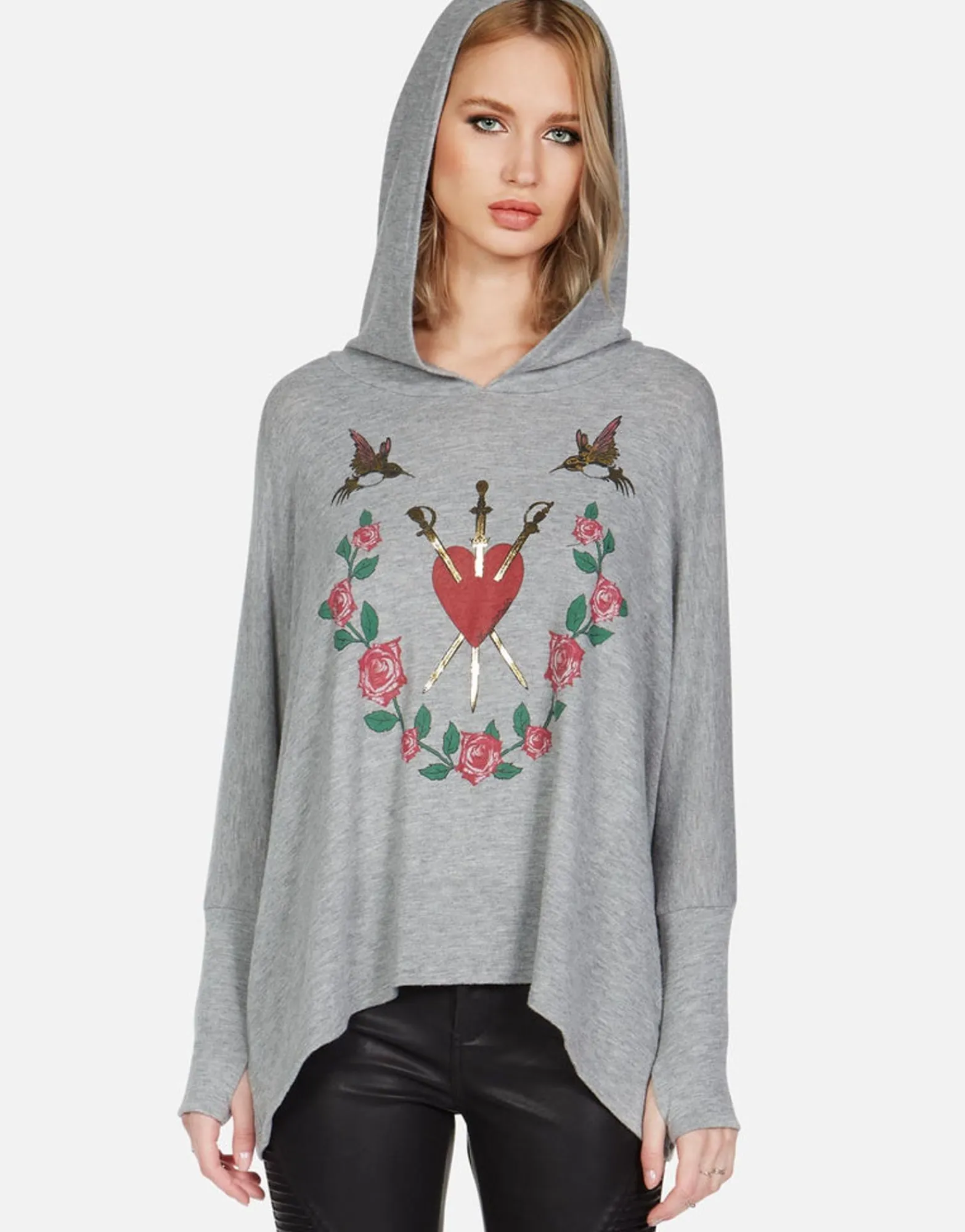 Sale Garden Of Love Oversized Pullover W/ Hood | Wilma By Women Hoodies