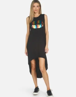 Sale Genevieve Rainbow Foil Lightning Lip Women Dresses