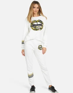 Shop Gia Camo Lip Women Long Sweatpants