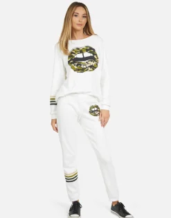 Shop Gia Camo Lip Women Long Sweatpants
