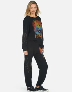 Fashion Gia Def Leppard Leopard Women Long Sweatpants