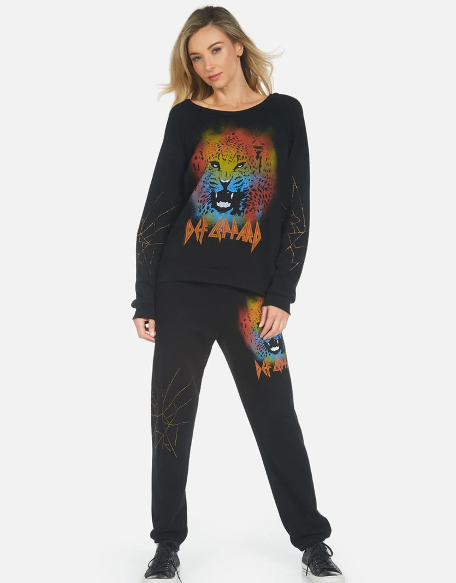Fashion Gia Def Leppard Leopard Women Long Sweatpants