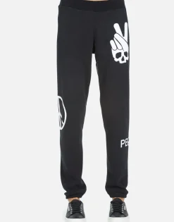 New Gia Skull Peace Hand Women Long Sweatpants
