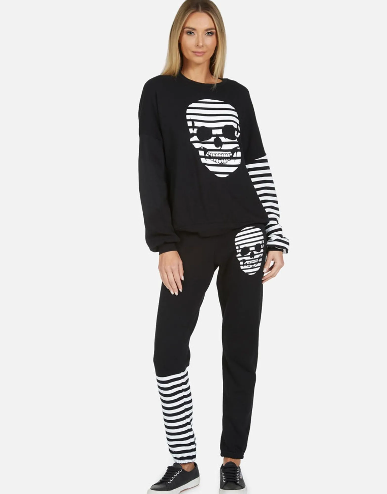 Cheap Gia Stripe Skull Women Long Sweatpants