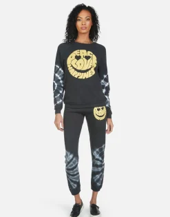 Store Gia Text Happy Face Women Long Sweatpants