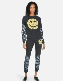 Store Gia Text Happy Face Women Long Sweatpants
