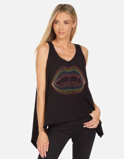 Clearance Gladys Rainbow Lip Outline Women Tanks