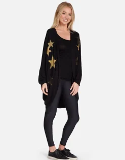 Cheap Gold Crystal Multi Stars Drape Cardigan | Isla By Women Sweaters & Knits