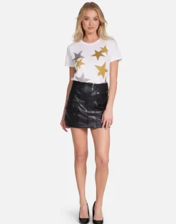 Shop Gold Crystal Multi Stars Vintage Tee In | Croft By Women Short Sleeve