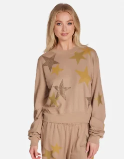 Outlet Gold Crystal Multi Stars Pullover | Spalding By Women Long Sleeve