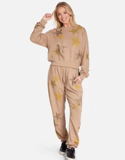 Outlet Gold Crystal Multi Stars Pullover | Spalding By Women Long Sleeve