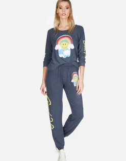 Store Good Vibes Happy Hamsa Long Sweatpant | Tanzy By Women Long Sweatpants