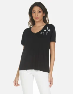 Hot Guitar Bear S/S Boyfriend Tee | Elara By Women Short Sleeve
