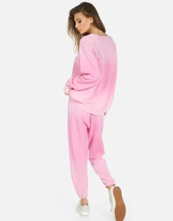Best Hamsa Elements Pink Ombre Crop Sweatpant | Alana By Women Crop Sweatpants