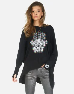 New Hamsa Elements Pullover Boyfriend Hoodie | Wilma By Women Hoodies