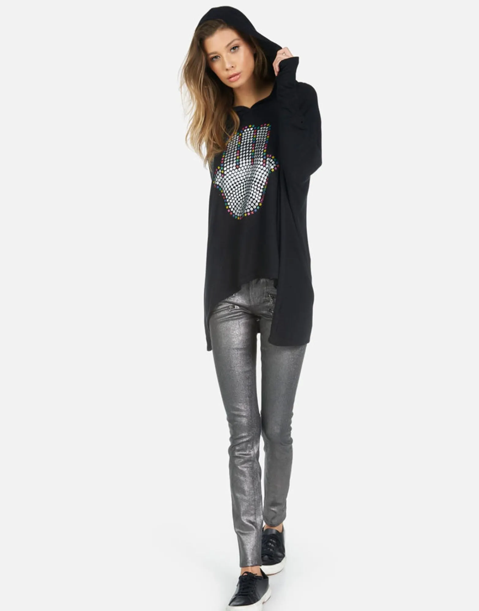 New Hamsa Elements Pullover Boyfriend Hoodie | Wilma By Women Hoodies