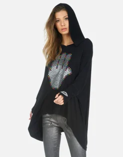 New Hamsa Elements Pullover Boyfriend Hoodie | Wilma By Women Hoodies