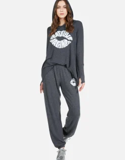 Cheap Happiness Lip Oversized Pullover W/ Hood | Wilma By Women Hoodies