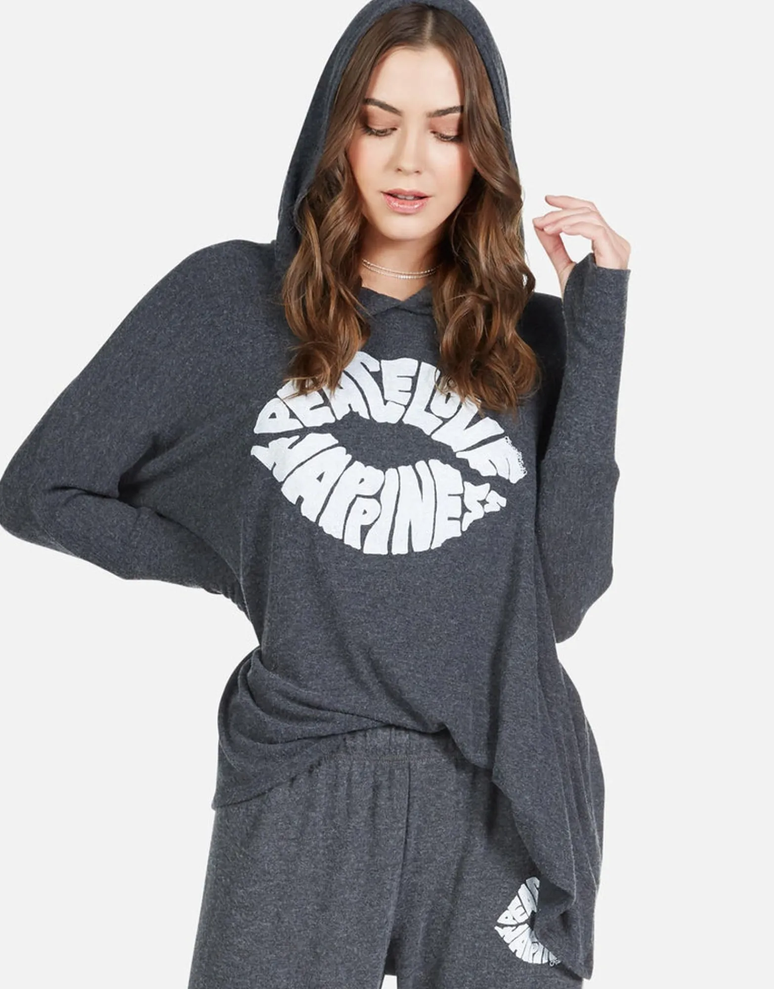 Cheap Happiness Lip Oversized Pullover W/ Hood | Wilma By Women Hoodies
