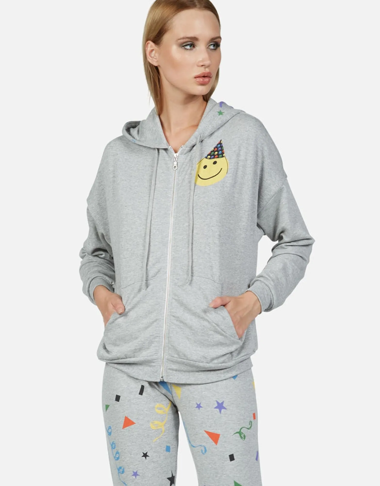 Sale Happy Party Zip Up Hoodie | Avalyn By Women Hoodies