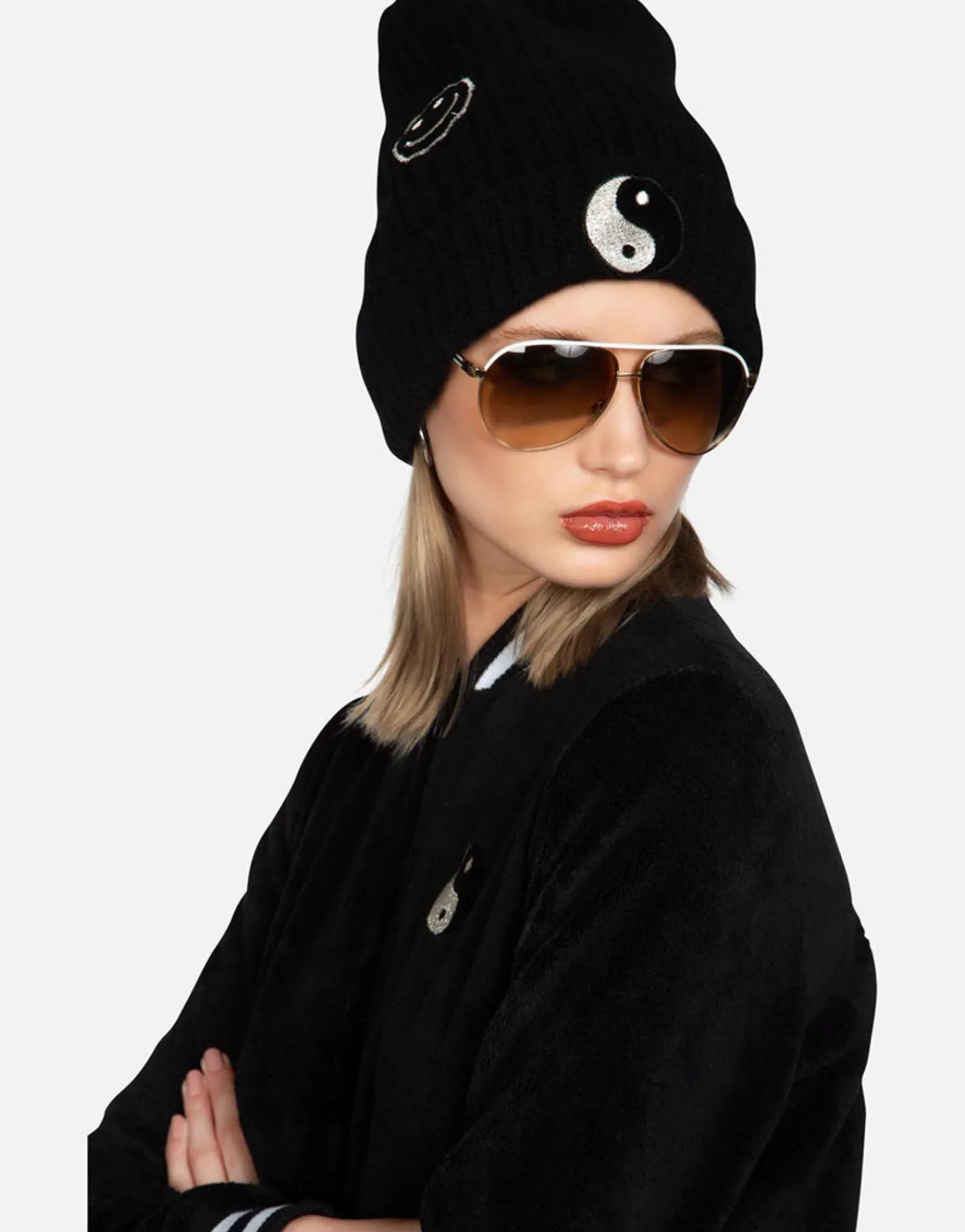 New Happy Peace Love Cashmere Slouch Beanie | Blix By Women Sweaters & Knits