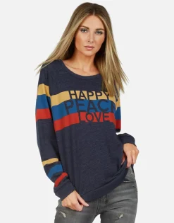 Clearance Happy Peace Love L/S Raglan Pullover | Everly By Women Long Sleeve