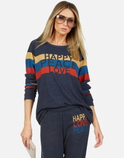 Clearance Happy Peace Love L/S Raglan Pullover | Everly By Women Long Sleeve