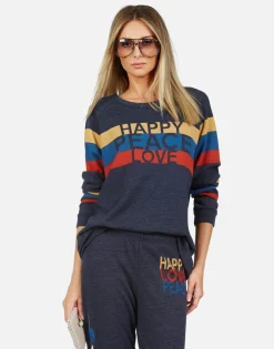 Clearance Happy Peace Love L/S Raglan Pullover | Everly By Women Long Sleeve