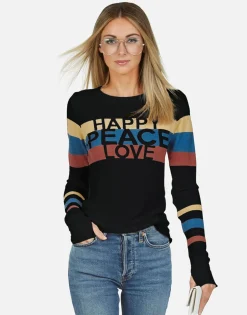 Hot Happy Peace Love Stripes Thermal In | Mckinley X By Women Long Sleeve