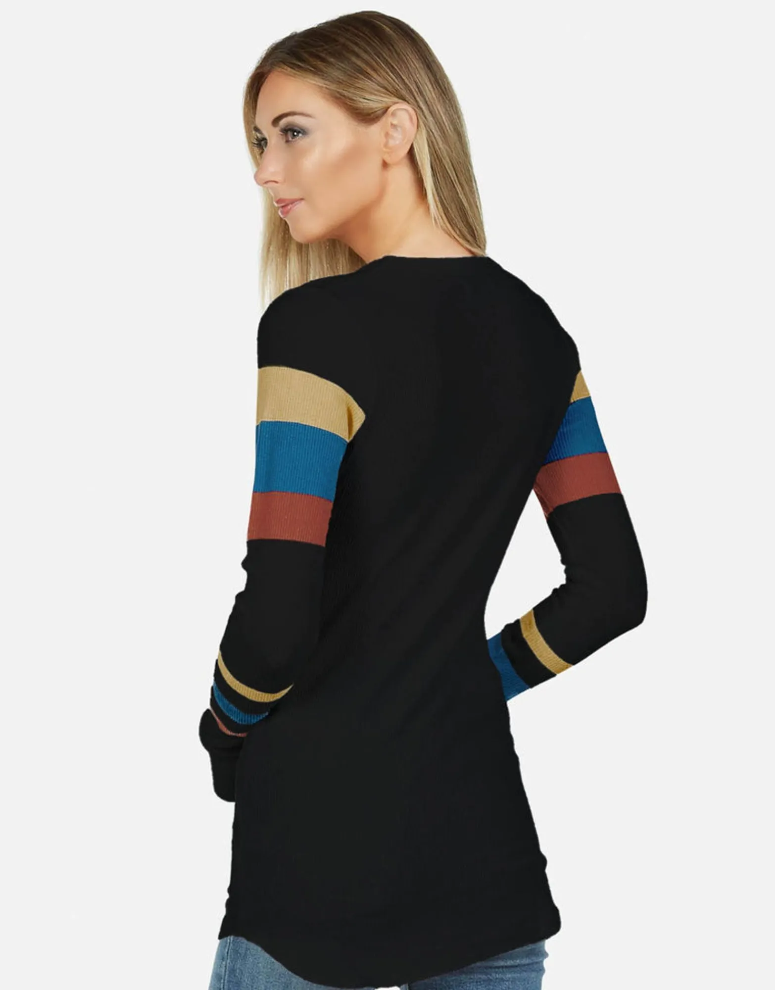 Hot Happy Peace Love Stripes Thermal In | Mckinley X By Women Long Sleeve