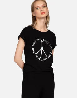 Fashion Happy Skull Flower Outline S/S Vintage Tee | Croft By Women Short Sleeve
