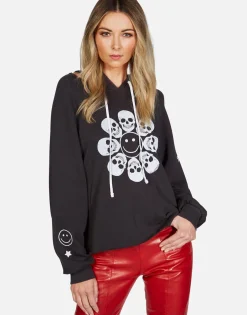 Shop Happy Skull Flower Pullover Hoodie | Autumn By Women Hoodies
