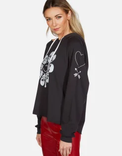Shop Happy Skull Flower Pullover Hoodie | Autumn By Women Hoodies