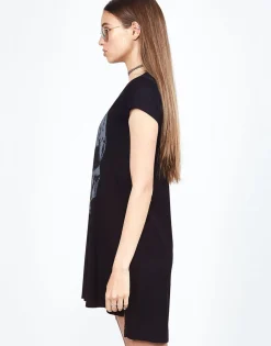 Store Heart Eye Skull S/S Dress W/ Side Slit | Mirabella By Women Dresses