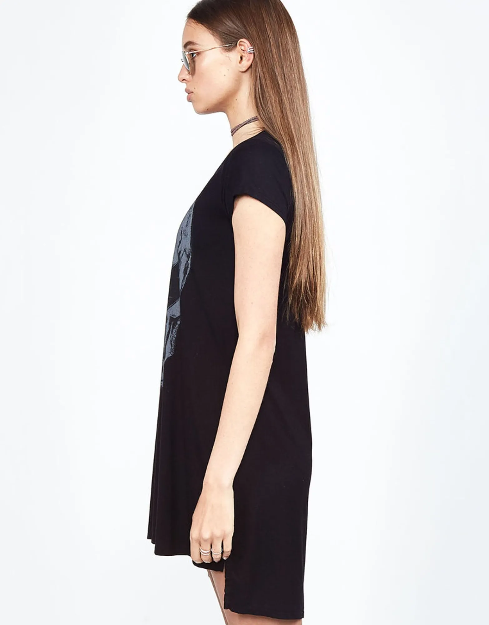 Store Heart Eye Skull S/S Dress W/ Side Slit | Mirabella By Women Dresses