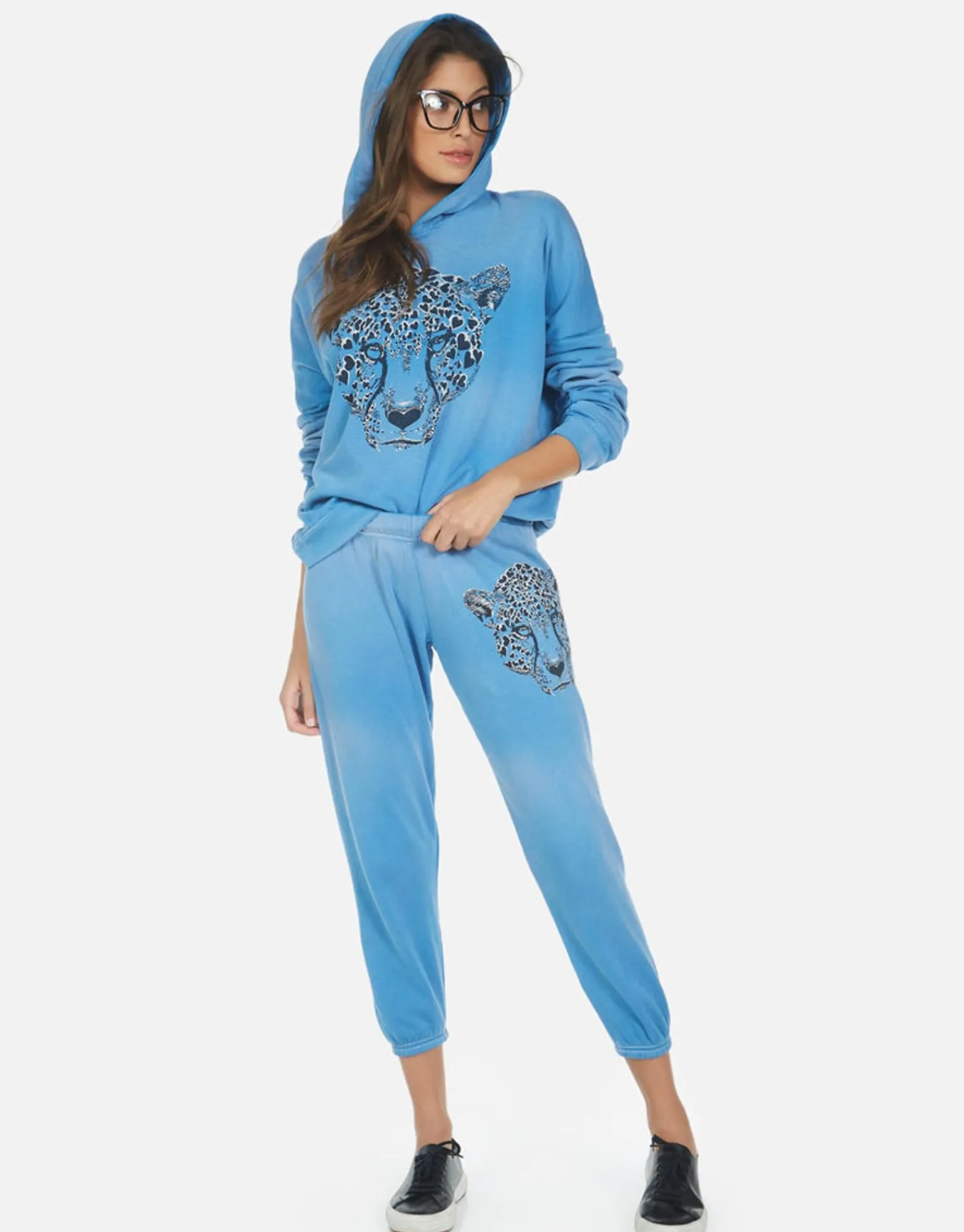 Discount Heart Leopard Cropped Sweatpant | Alana By Women Crop Sweatpants