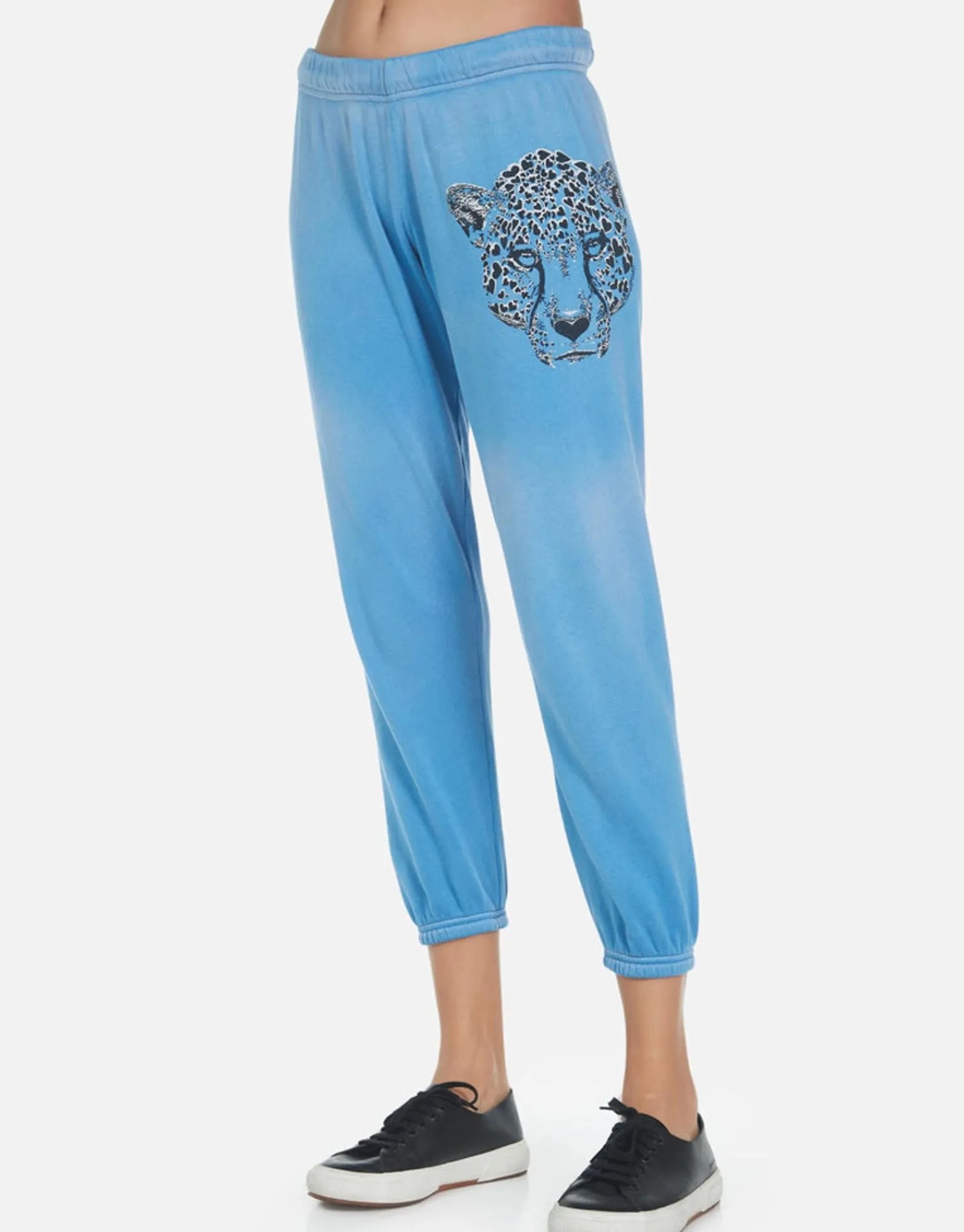 Discount Heart Leopard Cropped Sweatpant | Alana By Women Crop Sweatpants