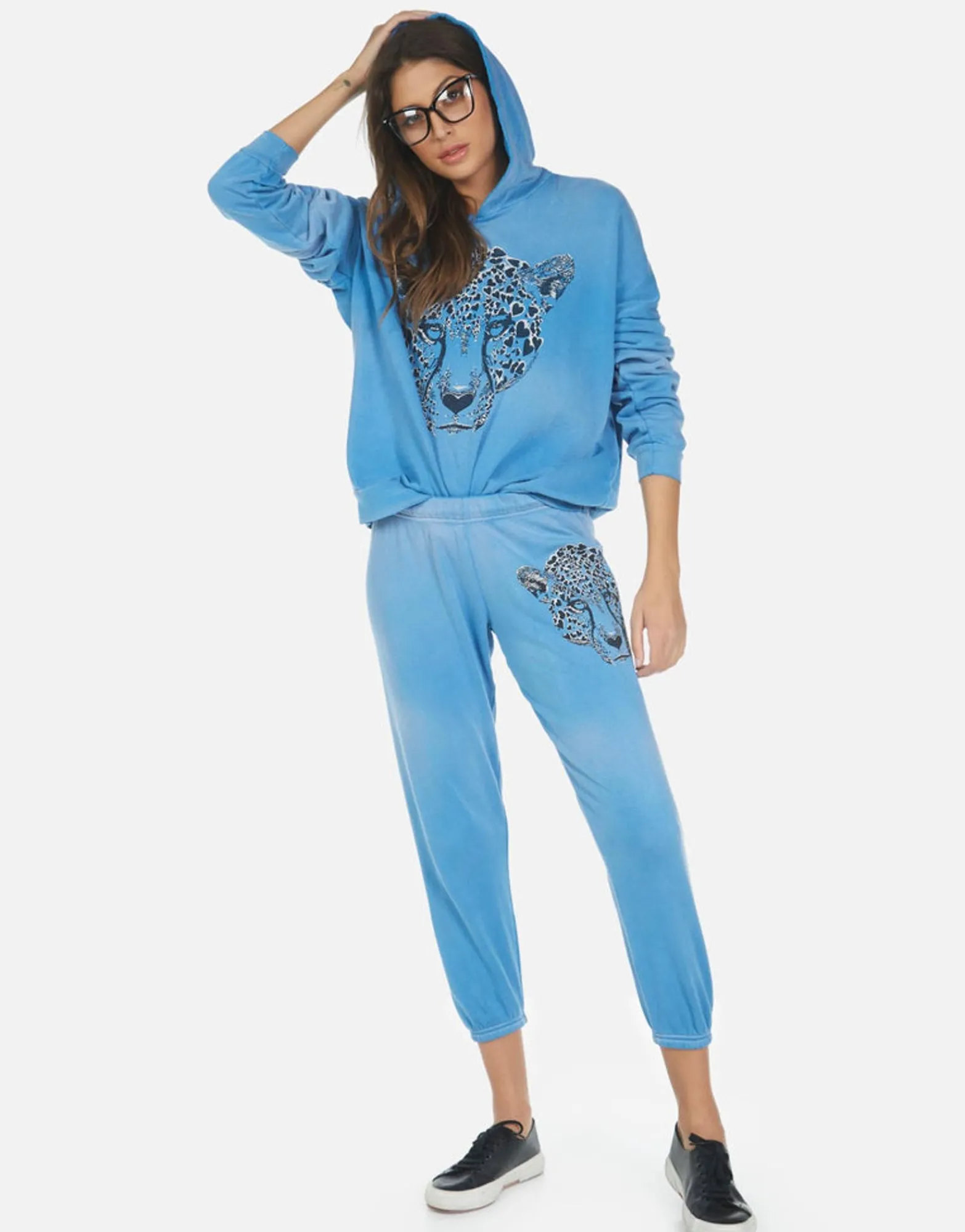 Discount Heart Leopard Cropped Sweatpant | Alana By Women Crop Sweatpants