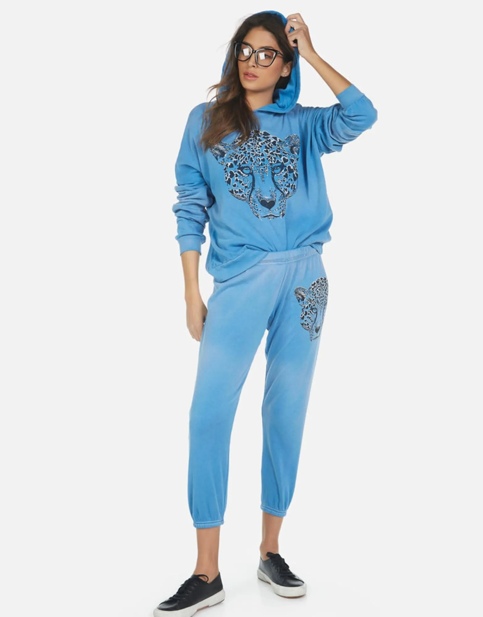 Discount Heart Leopard Cropped Sweatpant | Alana By Women Crop Sweatpants