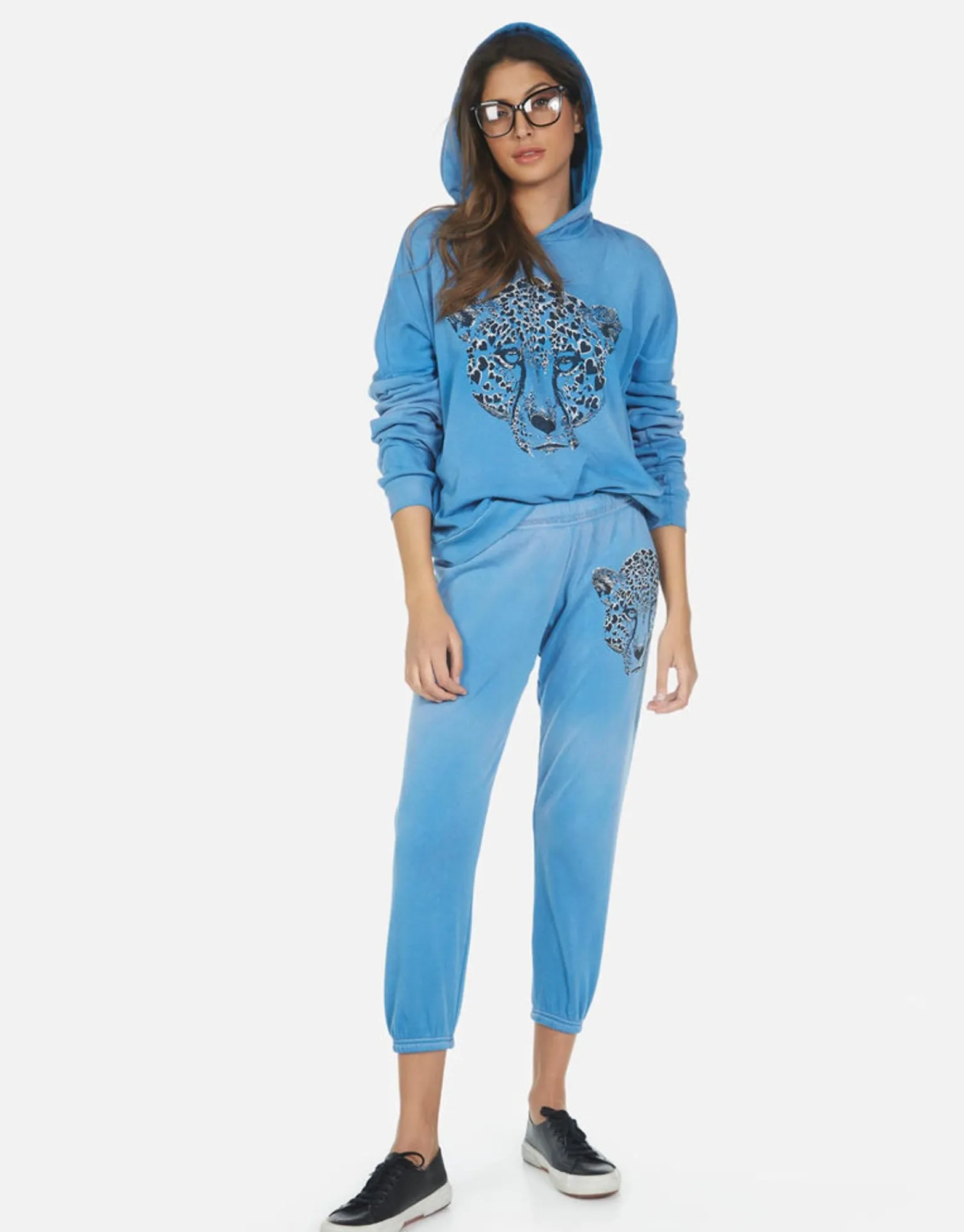 Discount Heart Leopard Cropped Sweatpant | Alana By Women Crop Sweatpants