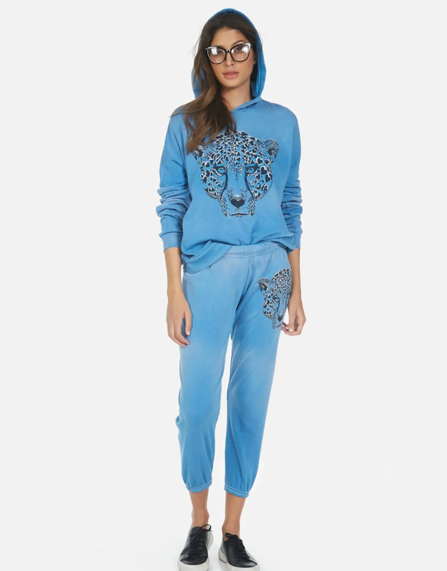Discount Heart Leopard Cropped Sweatpant | Alana By Women Crop Sweatpants