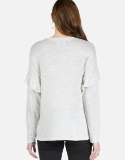 Store High Heel Heart L/S Ruffle Trim Tee | Kennedy By Women Long Sleeve