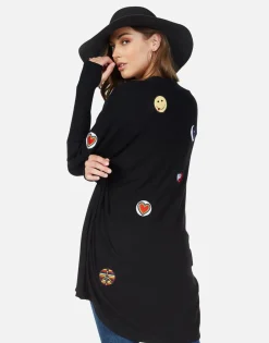 Online Hippie Peace Love Patches Cardigan Wrap | Irina By Women Sweaters & Knits