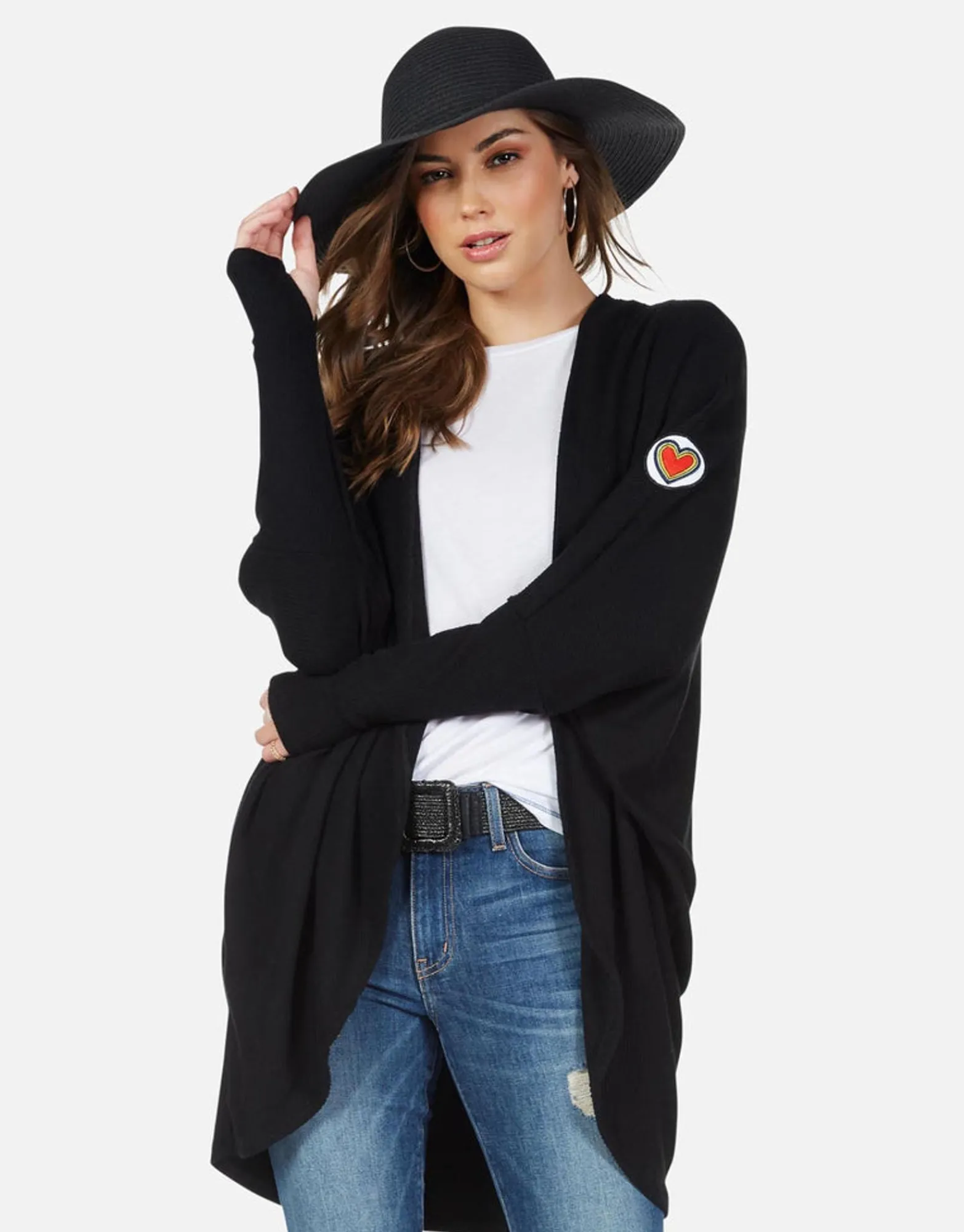Online Hippie Peace Love Patches Cardigan Wrap | Irina By Women Sweaters & Knits