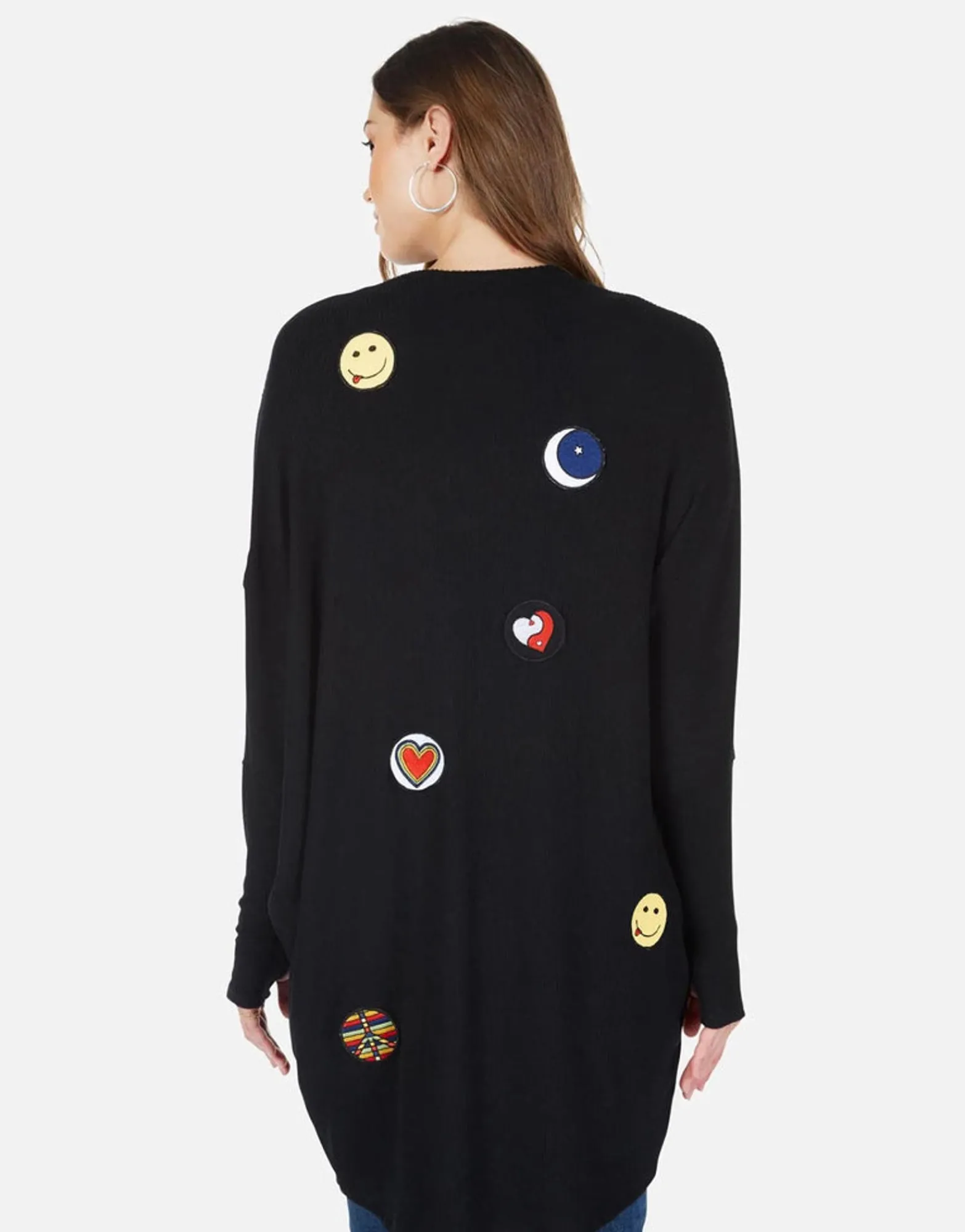 Online Hippie Peace Love Patches Cardigan Wrap | Irina By Women Sweaters & Knits