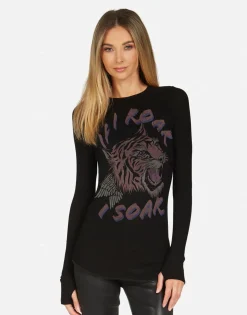 Sale If I Roar Tiger Fitted Top | Mckinley X By Women Long Sleeve