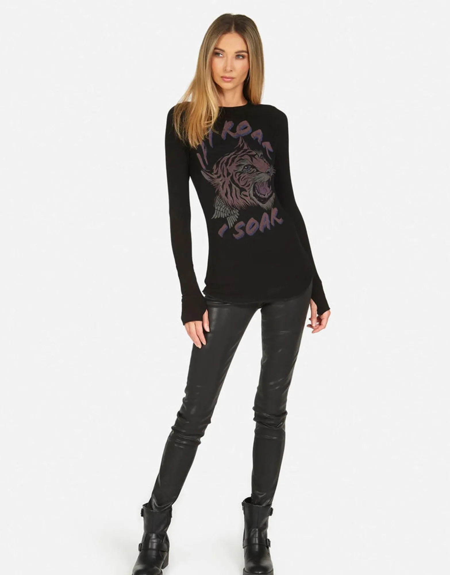 Sale If I Roar Tiger Fitted Top | Mckinley X By Women Long Sleeve