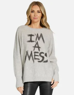 Sale I'M A Mess Cashmere Sweater W/Thumbholes | Hollis By Women Sweaters & Knits
