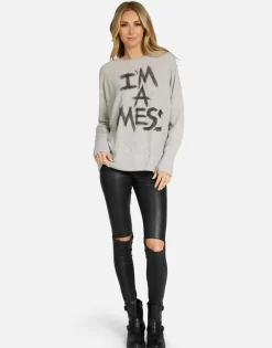 Sale I'M A Mess Cashmere Sweater W/Thumbholes | Hollis By Women Sweaters & Knits